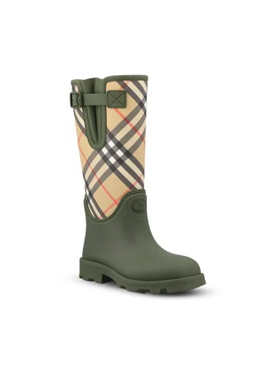 Burberry Women Rainboots With Traditional Check Insert