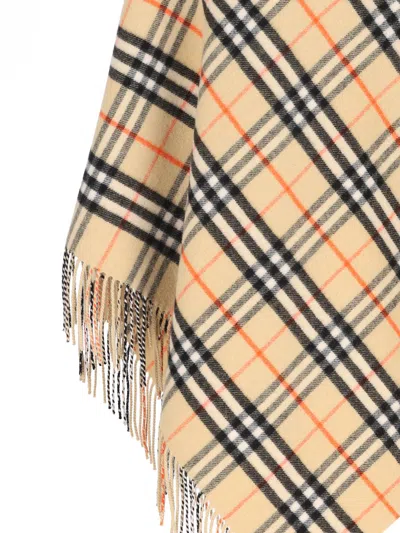Burberry Check Wool Cashmere Cape In Multi