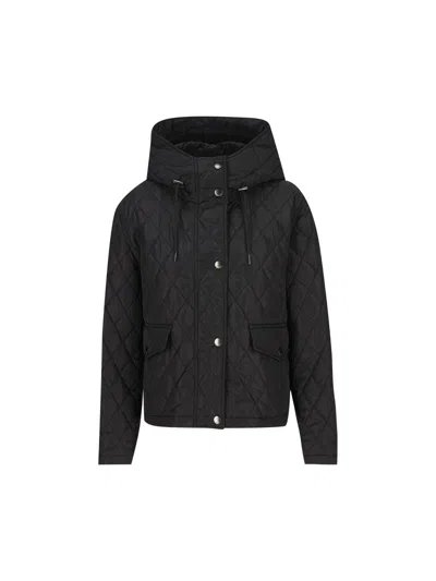 Burberry Quilted Nylon Cropped Jacket In Black