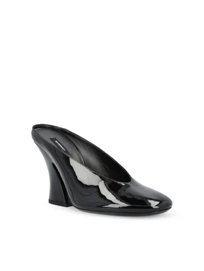 Givenchy Sculpted Heeled Mules In Patent Leather In Black