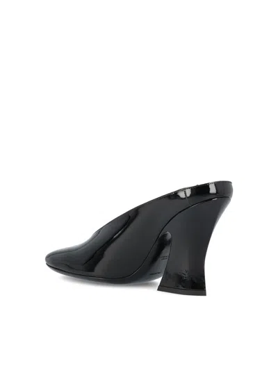 Givenchy Sculpted Heeled Mules In Patent Leather In Black
