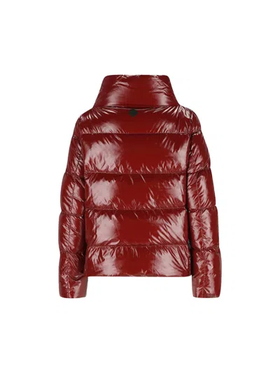 Herno Zipped Hooded Down Jacket In Red