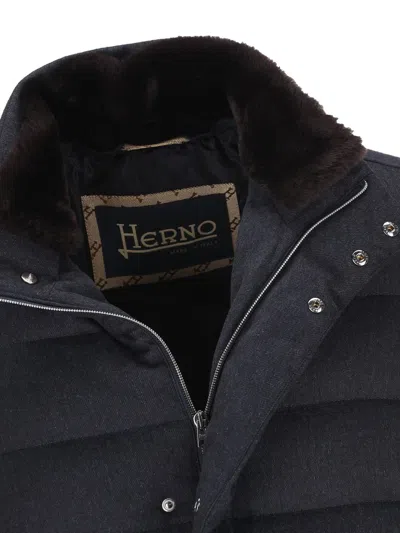 Herno Quilted Padded Jacket In Silver