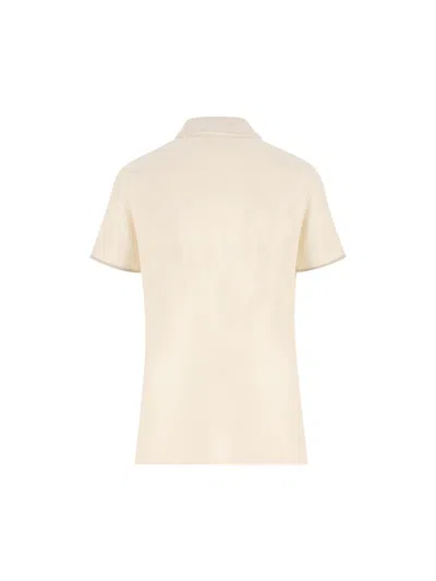 Moncler T-shirt And Polo Shirt In White