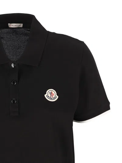 Moncler T-shirt And Polo Shirt In Black
