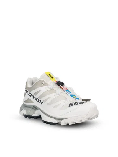 Salomon Mesh Panels Round Toe Rubber Sole Sneakers In White