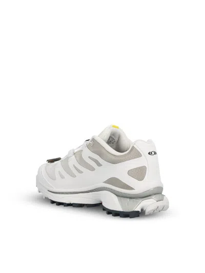Salomon Mesh Panels Round Toe Rubber Sole Sneakers In White