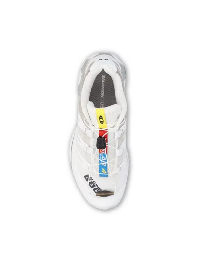 Salomon Mesh Panels Round Toe Rubber Sole Sneakers In White