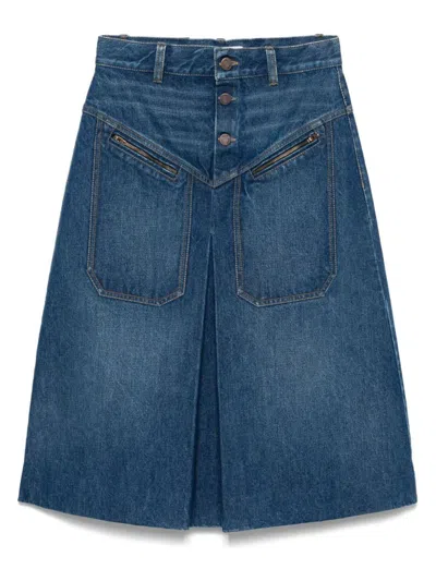 Chloé Denim Midi Skirt
