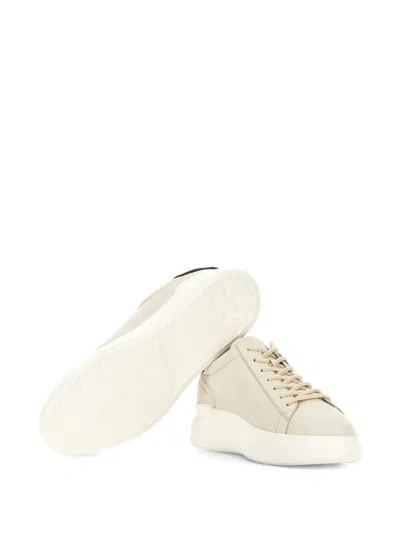 Hogan Leather Sneakers With Round Toe And Rubber Sole In White