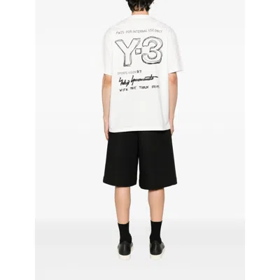Y-3 Crewneck Graphic Print Oversize Short Sleeve T-shirt In White