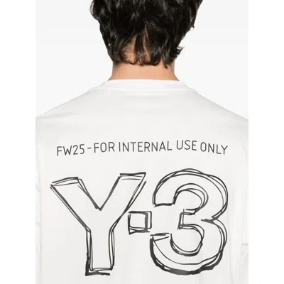 Y-3 Crewneck Graphic Print Oversize Short Sleeve T-shirt In White