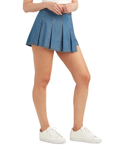 Bcx Juniors' Denim Pleated Skort