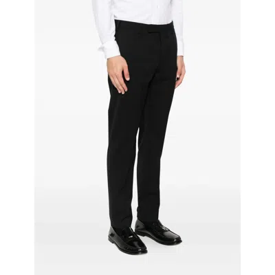 Pt Torino Pant Wool Stretch Front Pleats In Black