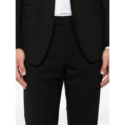 Pt Torino Pant Wool Stretch Front Pleats In Black