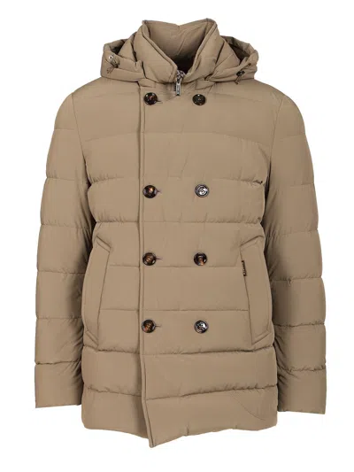 Moorer Florio-kn 2 Petti Cappuccio Trapunta Microf Coats Beige In Brown
