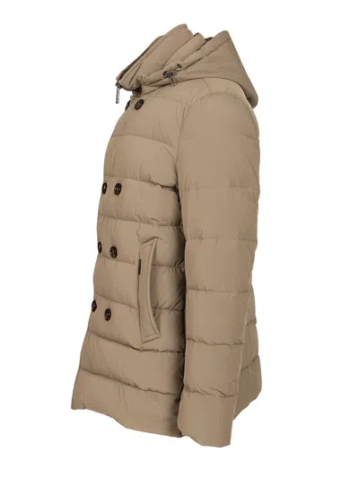 Moorer Florio-kn 2 Petti Cappuccio Trapunta Microf Coats Beige In Brown