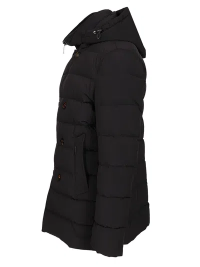 Moorer Double-breasted Hooded Quilted Down Jacket