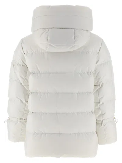 Moorer Puffer Jacket With Elegant Hood And Premium Insulation In White
