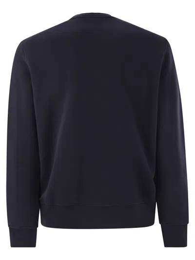Autry Blue Crewneck Sweater With Logo Embroidered On The Front In Cotton Man
