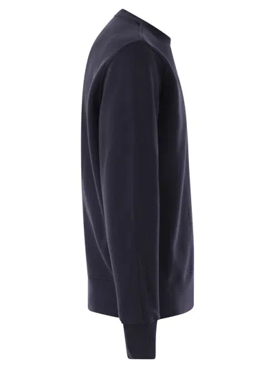 Autry Blue Crewneck Sweater With Logo Embroidered On The Front In Cotton Man