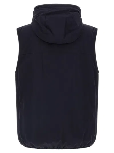 Brunello Cucinelli Water-repellent Technical Fabric Hooded Vest In Blue