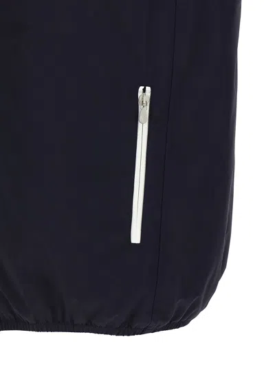 Brunello Cucinelli Water-repellent Technical Fabric Hooded Vest In Blue