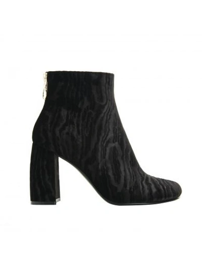 Shop Stella Mccartney Black Velvet Ankle Boots