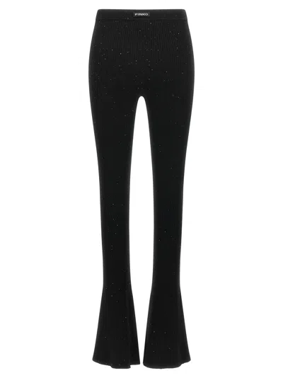 Pinko Black Wool-blend Trousers In Black