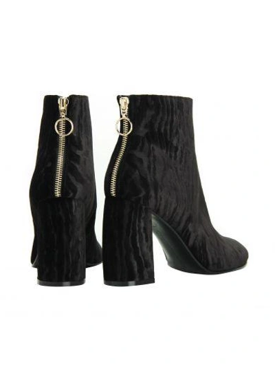 Shop Stella Mccartney Black Velvet Ankle Boots