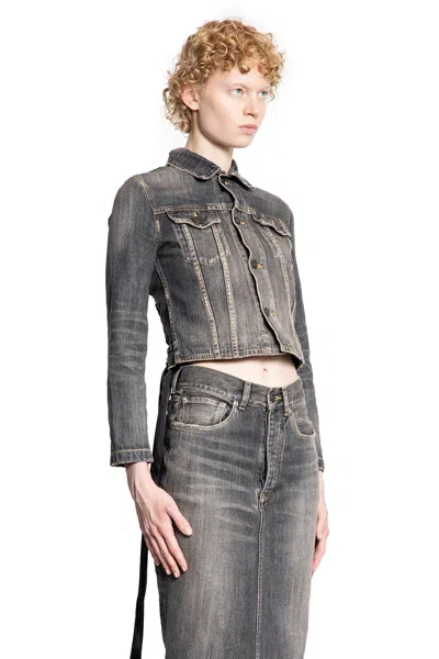 Balenciaga Lace-up Jacket In Denim
