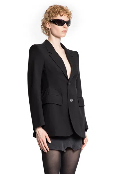 Balenciaga Hourglass Blazer In Wool Twill In Black
