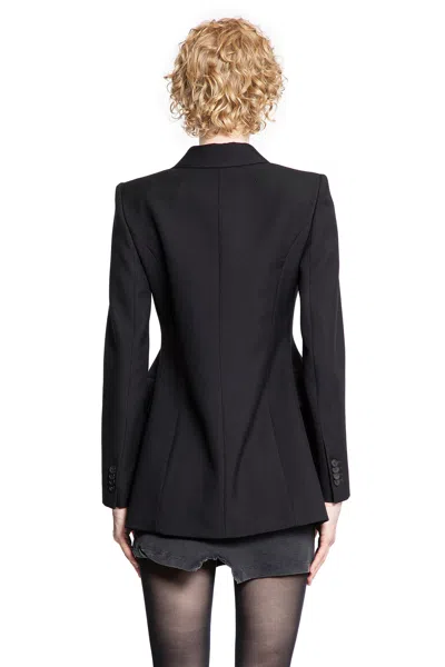 Balenciaga Hourglass Blazer In Wool Twill In Black