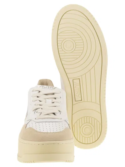 Autry Medalist Platform Leather And Suede Trainers