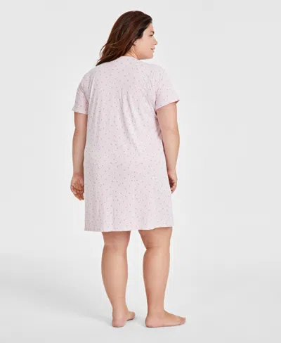 Charter Club Plus Size Cotton Ditsy Floral Henley Sleepshirt, Created For Macy's