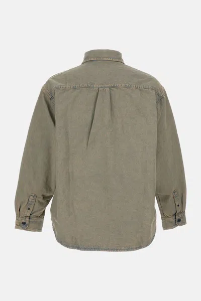 Carhartt Oversized Shirt Crafted From Sandblasted Cotton Denim In Blue