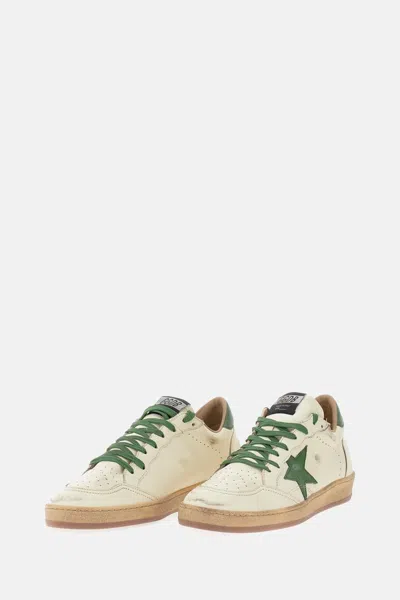 Golden Goose Ball Star Distressed Finish Leather Sneaker With Graffiti Print Shoes