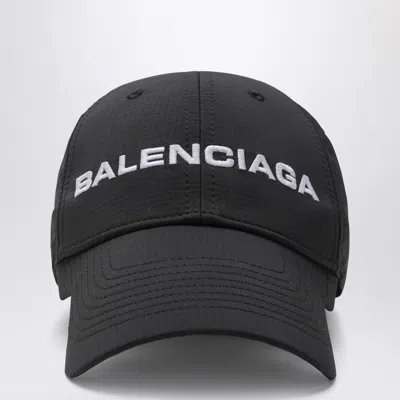Balenciaga Logo Embroidered Adjustable Baseball Cap In Black