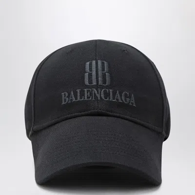 Balenciaga Nano Logo Embroidered Baseball Cap In Black