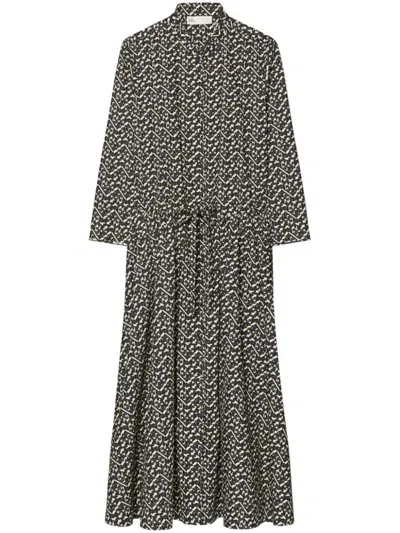 Tory Burch Black Dress With All-over Geometric