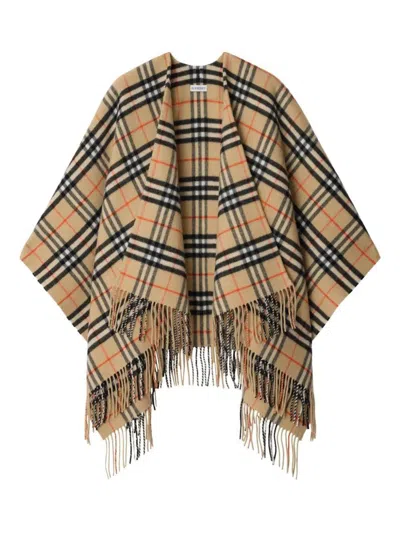 Burberry Check Wool Cashmere Cape Accessories