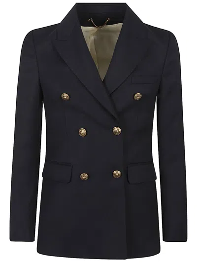 Golden Goose Wool Blend Double-breasted Coat In Black
