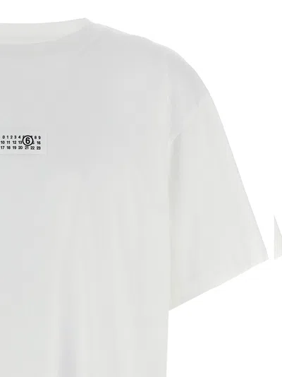 Mm6 Maison Margiela Cotton Crew-neck T-shirt With Numeric Signature Patch In White