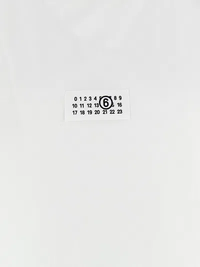 Mm6 Maison Margiela Cotton Crew-neck T-shirt With Numeric Signature Patch In White