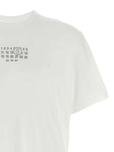 Mm6 Maison Margiela Cotton T-shirt With Number Graphics In White