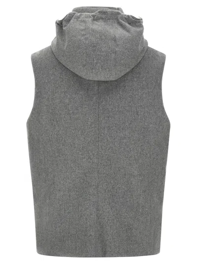 Brunello Cucinelli Grey Cotton Down Jacket In Gray