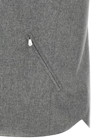 Brunello Cucinelli Grey Cotton Down Jacket In Gray