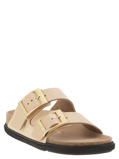 Birkenstock Arizona Db Leather Slipper In Metallic