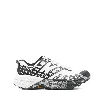 Hoka Breathable Mesh Sneakers With Cushioned Sole In White