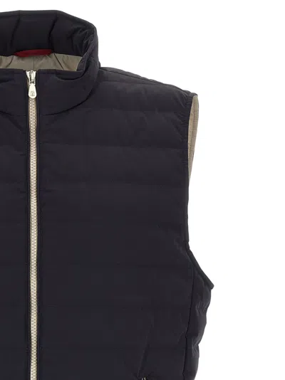 Brunello Cucinelli Quilted High Collar Sleeveless Vest With Side Zip Pockets